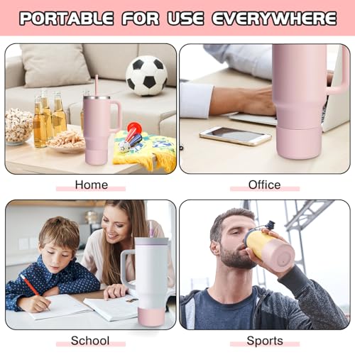 WUQID Silicone Boot Sleeve Compatible with Hydro Flask Travel Tumbler with Handle 32oz&40oz and 12-24oz Hydroflask Bottle & Stanley 20 30 40oz Tumbler, Fit 2.83-2.95in Bottom, Anti-Slip Bottle Cover - color: Trillium