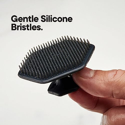 TOOLETRIES The Ultimate Silicone Scrubber Set - Charcoal | Complete silicone shower set with two scrubbers and matching removble and resuable holders for organised bathroom storage.