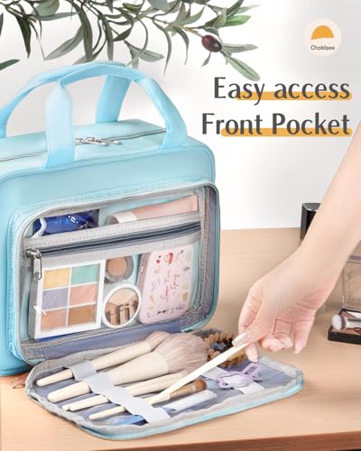 Travel Hanging Toiletry Bag for Women - Waterproof Cosmetic Organizer with Clear Window, Lightweight Bathroom Bags for Essentials, Makeup, Shampoo, Toiletries Blue,Large - color: Blue, size: L (11.8x9x4inch)
