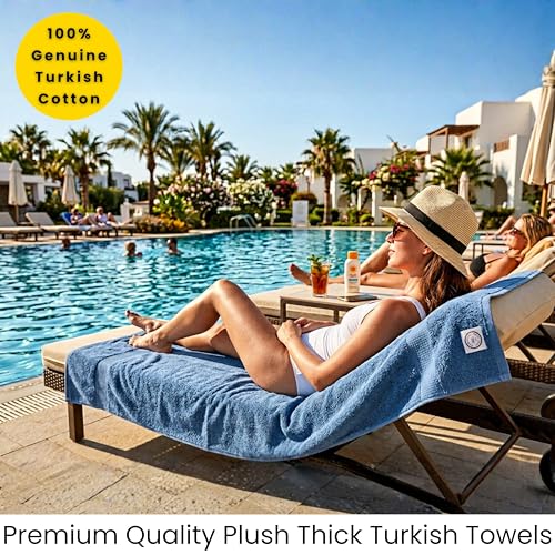SALBAKOS 2-Piece 100% Turkish Cotton Extra Large Bath Towel 35x70 inch | Premium Hotel Quality Bath Sheet Towels | Thick, Soft, Absorbent, Oversized Bath & Beach Towels (Blue, 2 Bath Sheets) - color: Blue, size: 2 Bath Sheets