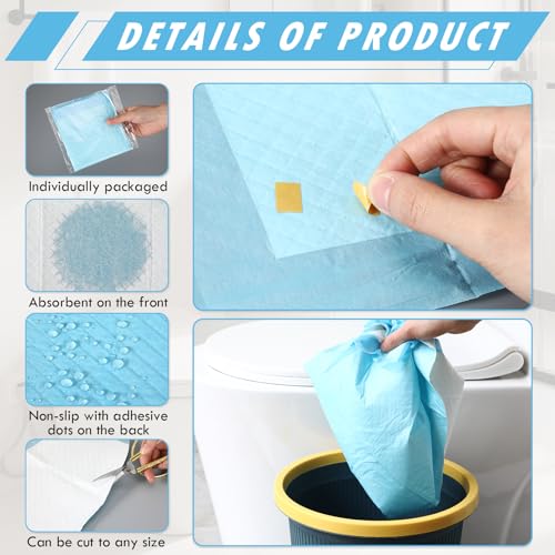 20 Pack Disposable Toilet Mats U Shaped Toilet Mat Absorbent Toilets Floor Protector Toilets Floor Protector from Urine for Potty Training, Anti Urine Commode Mat for Children(Blue) - color: Blue, size: Classic