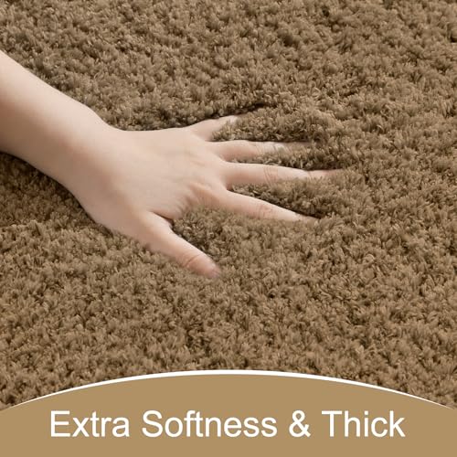 AROGAN Luxury Long Bathroom Runner Rug, 24x17 Inch Thick Soft and Absorbent Non Slip Bath Mat, Rubber Backing Quick Dry Rugs Carpets, Machine Washable Plush Mats for Shower Floor, Brown - color: Brown, size: 1'5" X 2' (24" X 17")