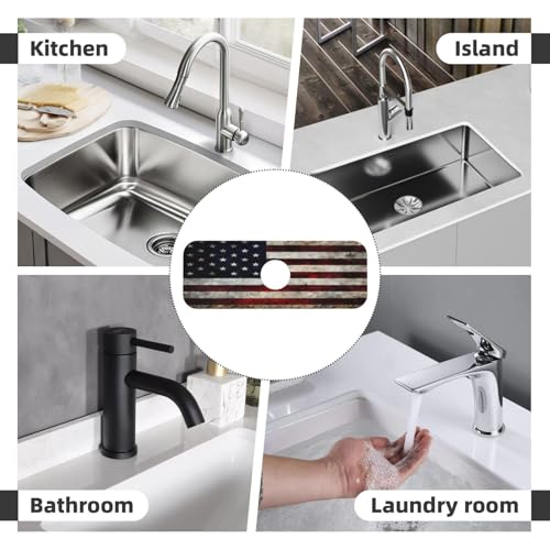 American flag Kitchen sink faucet pad, strong water absorption, anti slip, easy to clean, very suitable for splash and drip prevention, suitable for kitchens and bathrooms - color: American Flag