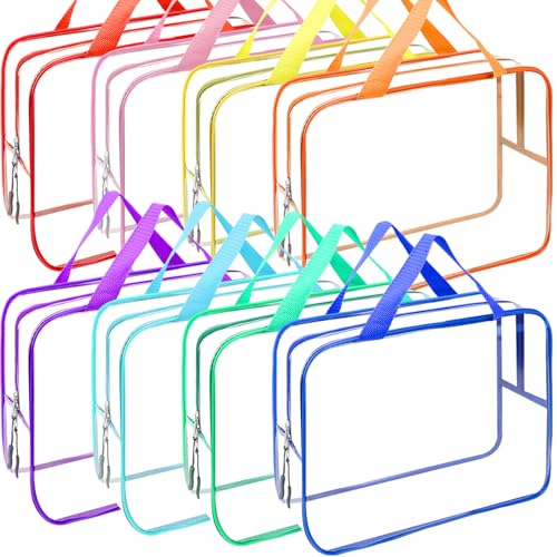 8 Packs XL Toy Storage Bags, Reusable Clear PVC Board Game Storage, Toy Storage Organizer Bags with Zipper for Building Blocks, Puzzle and Handmade Accessories, Clear Toiletry Bag (8 Color, X-Large) - color: 8 Color, size: X-Large