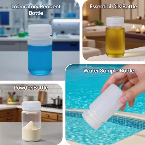DEMORA 4 oz Small Plastic Bottles with Caps, Airtight Refillable Wide Mouth Travel Bottles for Toiletries, PP Food Grade Plastic Containers for Liquids Pill Sample Lab Reagent (Translucent, 4 Pcs) - color: Translucent, size: 4 oz