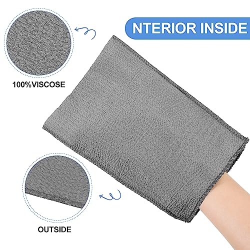 Tatuo 12 Pack Korean Exfoliating Mitt & Cloth, Viscose Rayon Dead Skin Remover Washcloth, Multi Color Body Scrub Towel for Shower Spa Travel(Large,White, Black, Gray) - color: White, Black, Gray, size: Large
