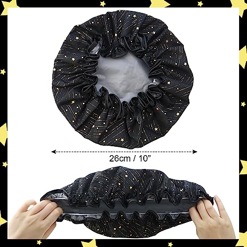 TCOTBE 4 Pieces Shower Caps for Women, Double layer shower cap, Elastic Reusable Bathing Hair Cap Environmental Protection Hair Bath Caps,PEVA Adult Bathing Cap Bath Hair Cover