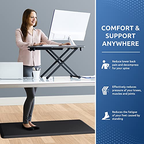 KitchenClouds Kitchen Mat Cushioned Anti Fatigue Kitchen Rug 17.3"x39" Water Resistant Non Slip Kitchen Rugs and Mats Standing Desk Mat Comfort Floor Mats for Kitchen House Sink Office (Black) - color: Black, size: 39"L x 17.3"W x 0.5"Th