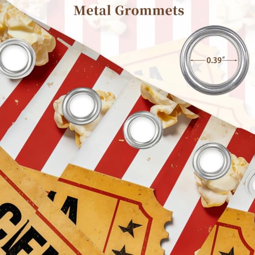 Fabric Shower Curtain with Hooks YTS09806 - color: Movie Night Popcorn