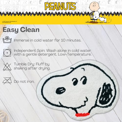 Collectibles Peanuts Snoopy 100% Cotton Non Slip Plush Bathroom Mat Rug (Officially Licensed Product) by Franco - color: Peanuts