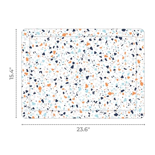 Stone Drying Mat for Bathroom - Diatomite Bath Mat - Super Absorbent - Non-Slip - Orange/Blue - 1'3" x 1'11" (Rectangular) - color: Orange / Blue