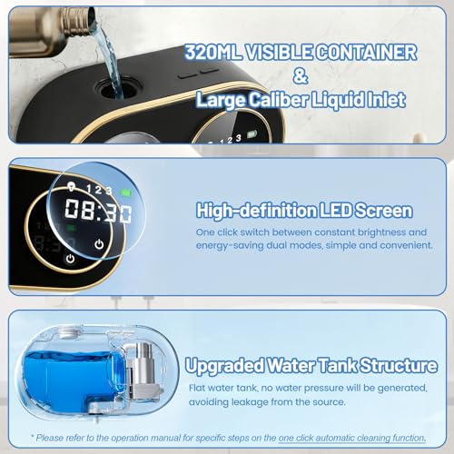 Automatic Soap Dispenser, 320ML Touchless Smart Hand Soap Dispenser, 3 Adjustable Soap Levels, Rechargeable Wall Mounted Electric Foam Soap Dispenser for Bathroom Kitchen Office (Black - T1) - color: Black - T1