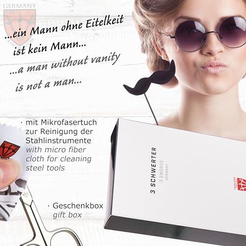 3 Swords Germany – MEN's kit - manicure pedicure beard ear ALL IN ONE - stainless steel tools - color: BLACK - MEN EDITION