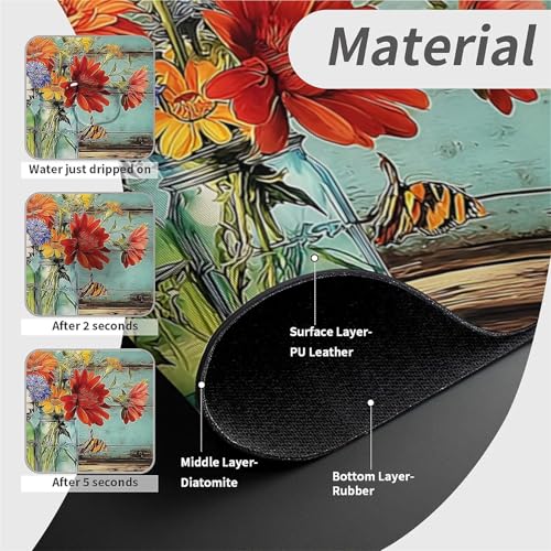 Faucet Fast Absorbent Pad - Vintage Vase Dais Drying Pad, Suitable For Kitchen, Bathroom, Island And Other Scenes - color: Vintage vase Dais