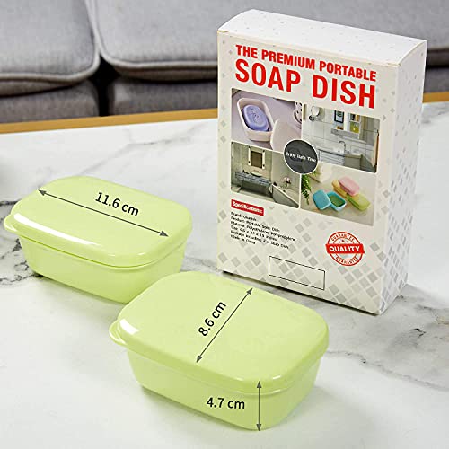 Quatish 2 Pack Travel Soap Container, Portable Soap Holder with Lid, Travel Bar Soap Holder, Soap Case for Camping Gym Travel, Soap Box for Bathroom,Green - color: Green