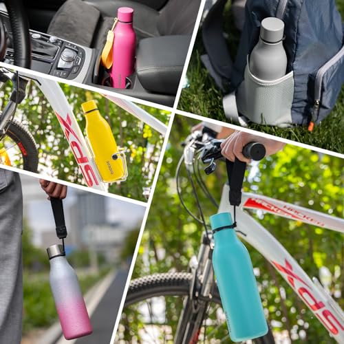 BJPKPK Insulated Water Bottles, 18 oz Stainless Steel Metal Water Bottle with Strap, BPA Free Leak Proof Jugs, Mugs, Flasks, Reusable Thermal Flasks for Sports & Travel, Lake Blue - color: Lake Blue, size: 18 Ounces, style: 18oz