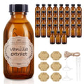36 Pack 4 oz Boston Glass Bottle with Cap, Empty Glass Bottles for Homemade Vanilla Extract, Essential Oils, Juice, Potion, Syrup, Liquids, Christmas, Holiday Gift (Amber 36 Pack) - color: Amber, size: 36 Pack