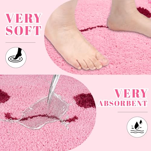 Toilet Rug - Pink Axolotl Rugs U Shaped Washable,Soft and Absorbent Bath Rug,Non Slip Toilet Bath Mat,Bathroom Contour Rug for Toilet Base(Pink,24" x 20") - color: Pink, size: 24x20 inches