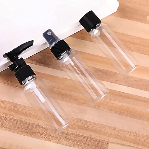 Vitog Travel Bottles Kit, TSA Approved Leak Proof Portable Toiletry Containers Set, Clear flight size PET Cosmetic Containers for Lotion, Shampoo, Cream, Soap, Set of 11 (Black+Plastic) - color: black
