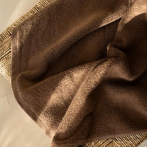 SALBAKOS 100% Turkish Cotton Bath Towel Set of 4, 27x54 inch | Premium Quality | Hotel & Spa Collection | Soft, Super Absorbent, Long Lasting Bath Towels | Made in Turkey (Chocolate, 4 Bath Towels) - color: Chocolate, size: 4 Bath Towels