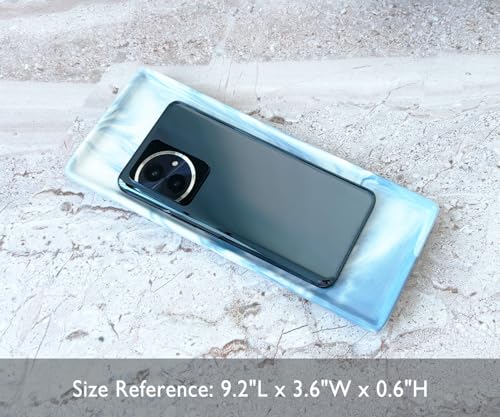 9.2" Porcelain Small Bathroom Narrow Tray - Blue | Mini Ceramic Countertop and Vanity Tray for Cosmetics, Perfume, Jewelry, Candle - Soap Tray for Kitchen Counter - color: Blue, size: 9.2" x 3.6" x 0.6"