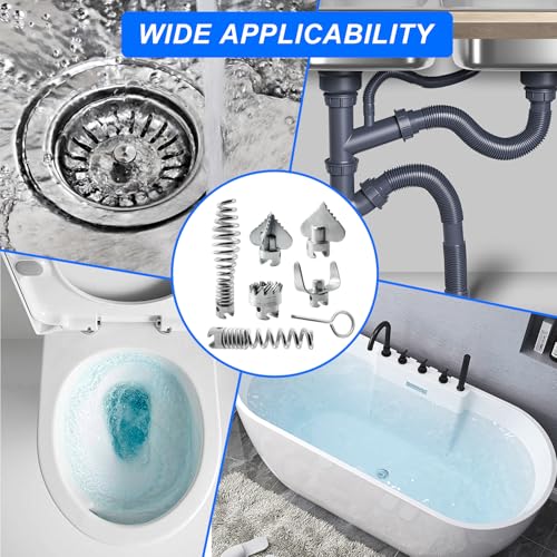 7 Pcs Drain Cleaner Combination Cutter Head Set 16mm Drain Snake Drill Attachment for Ridgid k50 K400 Pipeline Dredging Machine