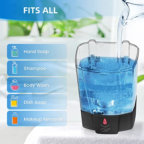 SVAVO Automatic Soap Dispenser Hand Soap Dispenser Wall Mount 600m/21 fl.oz, Touchless Electric Sensor Pump Battery Operated for Offices Home Kitchen Bathroom Hotel Restaurant Commercial - color: Black, size: 600ml
