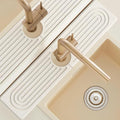 Faucet Mat for Kitchen Sink with Sandpaper, Diatomaceous Earth Faucet Splash Guard, Fast Drying Sink Protector Stone, Water Absorbing Stone Mat for Bathroom Sink Counter, Gift for Mother's Day, White - size: 23.6" x 3.9"