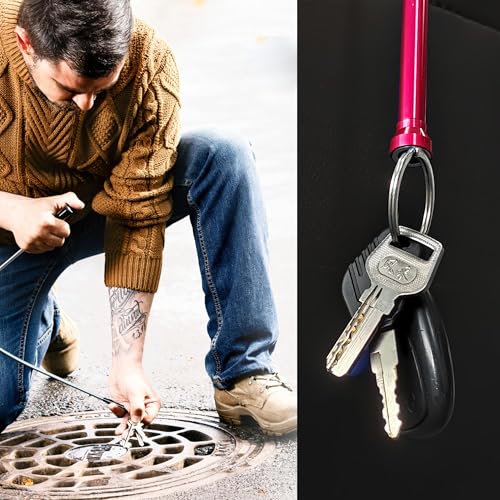 Flexible Magnetic Pickup Tool,Bendable Grabber Tool with 4 Claws & Strong Magnet – Flexible Claw Pick-Up Reacher for Narrow Spaces, Engine Bay, Sink, Drain, Jewelry, Keys, Metal Objects（28 Inch - size: 28.2 inch