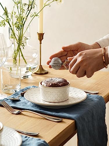 LE TAUCI Ramekins 6 oz, Ramiken for Creme Brulee, Lava Cake,Pudding, Souffle, Small Sauce Bowl,Ceramic Baking Dishes- 4 inch, Set of 4, Arctic White - color: Arctic White, size: 6 oz