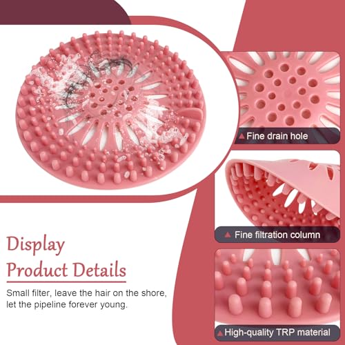 KTOJOY Bathroom Sink Drain Strainers, Hair Catcher Shower Drain Covers Protector - Flexible TPR Material, Multi-Color for Tub Shower Sink, 6 Pack