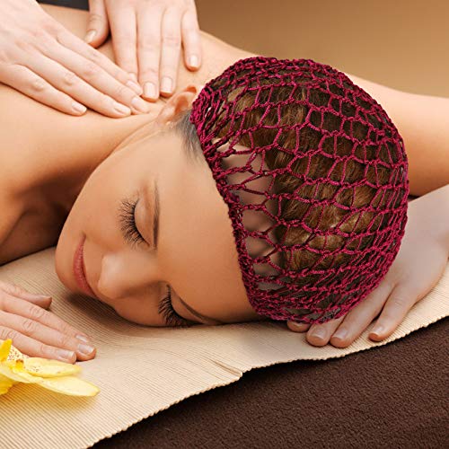 Geyoga 6 Pieces Hair Net Snoods for Women Sleeping Mesh Soft Rayon Knit Crochet Hairnet Long Short Curls Hair Cover Accessory (Black, Wine Red, Light Brown, Pink, Purple, Navy Blue) - color: Black, Wine Red, Light Brown, Pink, Purple, Navy Blue