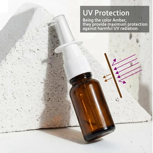 6 Pack 10ml Glass Nasal Spray Bottles Mist Sprayer, Travel Sized Empty Refillable Sprayers Nasal Cleanser, With Funnels (10ml (6pcs)) - color: 10ml (6pcs)