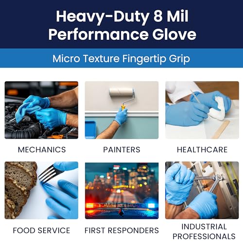 Adenna EPW448 Empower 8 Mil Powder-Free Nitrile Exam Gloves, Medical Grade, Blue, X-Large, Box of 90 - size: X-Large (Pack of 90)