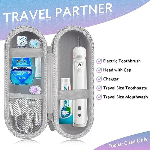 Sopito Electric Toothbrush Travel Case, Hard Storage Case with 6pcs Cover Caps, Fits for Oral-B/Oral-B Pro/Philips Sonicare Electric Toothbrush, Gradient - color: Gradient