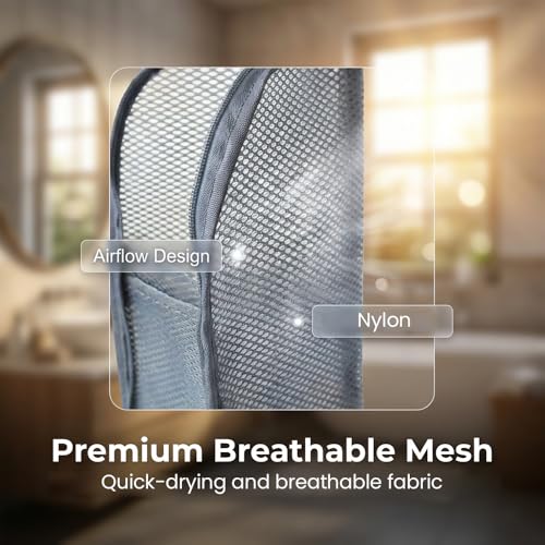 Fauppt Portable Lightweight Travel Toiletry Bag Standing Toiletry Bag,2026 EVA Mesh Cosmetic Waterproof Bag Travel Essentials (White*2) - color: White*2