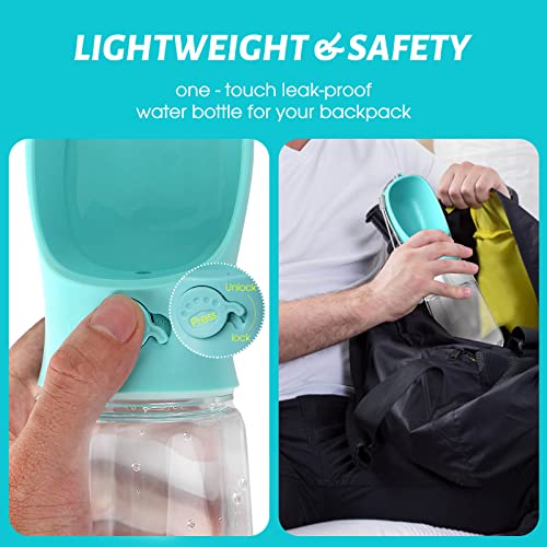 Kalimdor Dog Water Bottle, Leak Proof Portable Puppy Water Dispenser with Drinking Feeder for Pets Outdoor Walking, Hiking, Travel, Food Grade Plastic (19oz Blue) - color: 19oz Blue