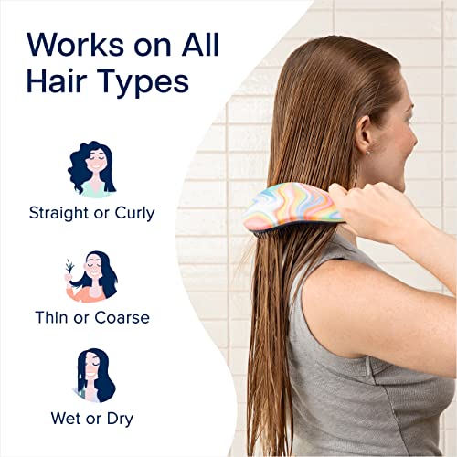Crave Naturals Glide Thru Hair Brush - Detangler Brush for Curly, Straight, Wet or Dry Hair - Gentle Detangling Brushes for Adults, Kids, Toddlers - Hair Accessories for Women - 7.5x3" Soft Hazy Swirl - color: Soft Hazy Swirl, size: 1 Pack (Regular)