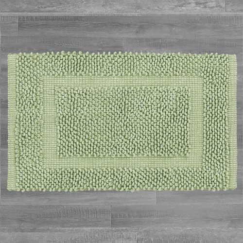 Jean Pierre New York 100% Chenille Cotton Skid Resistant Plush Bath Mat - 27"x45" Bathroom Rug - Sage Green - color: Sage Green, size: 2'3" x 3'9" (Rectangular)