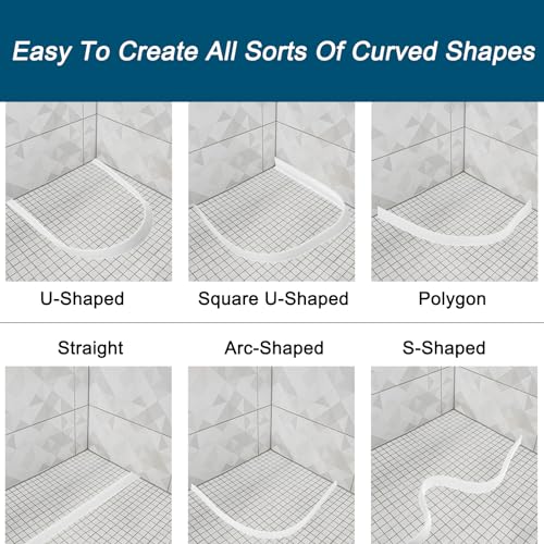 uxcell 78 Inch Collapsible Shower Barrier Stopper Water Splash Guard Blocker 79"Lx0.6"Wx1.2"H for Bathroom Kitchen Wet and Dry Separation, Black - color: Black, size: 79"Lx0.6"Wx1.2"H