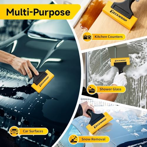 TECKWRAP Mini Silicone Squeegee for Window Tint –5 Inch Small Squeegee for Car Windshield, Shower Glass, Mirrors, Streak-Free Water Remover for Auto & Home Use