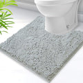 U-Shaped Toilet Rug, Chenille Contour Bathroom Mat, Non-Slip PVC Backing, Machine Washable, 20x20, Light Grey - color: Light Grey, size: 1'8" x 1'8" (20"x 20"U)