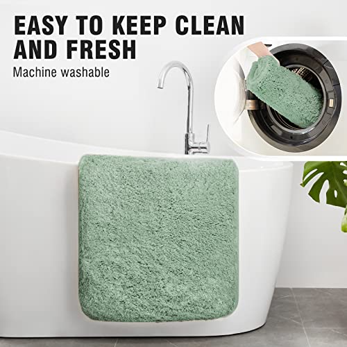 TECHMILLY Super Soft Shaggy Bathroom Rugs, Absorbent Thick Non Slip Microfiber Bath Rugs, Quick Dry Machine Washable Bath Mat for Bathroom Floor, Bathtub and Shower 24"x36" Sage - color: Sage, size: 24'' x 36''