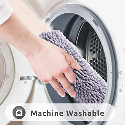 Non-Slip Bath Rug,Extra Soft Microfiber Bedroom Shag Carpet with Anti-Slip Backing,Water/Dust Absorbent Fast Dry Shower Mat,Sound Insulated Stairs Pad,Machine Washable (Grey,12 x 24 Inches) - color: Grey, size: 2' x 1' (Rectangular)
