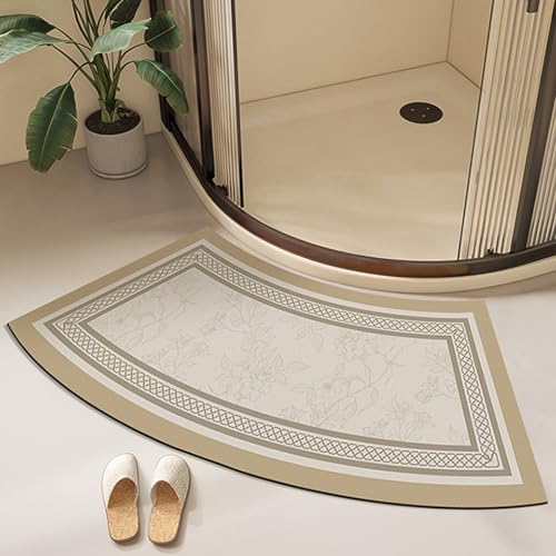 Fast Drying Curved Bath Mat Shower Mats for Round Bathroom and Shower, Strong Absorbent Corner Bath Mat, Rubber Non-Slip Bottom, Easy to Clean, 45x100cm(18x40inch),A - color: A
