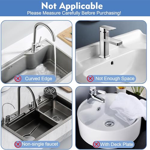 Diatomite Sink Splash Guard - DryingNeat Kitchen Faucet Mat, Instant Dry Water Absorbing Stone Tray for Sink, Durable Protector for Kitchen Bathroom Counter [Light Grey]