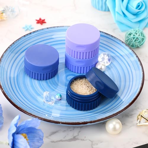 Maxcheck 4 Pcs Travel Containers for Toiletries 0.68 Oz/20 ml Small Silicone Cream Jar with Lid Mini Leakproof Lotion Jar Refillable Travel Cosmetic Container for Face Body Skin Cream (Blue Color) - color: Blue Color