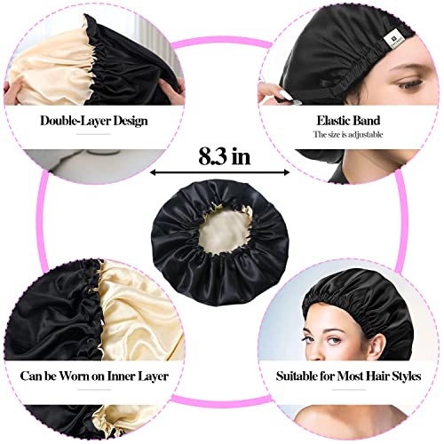 10Pcs Natural Hair Detangling Brush Set with Sleep Bonnet for Curly, Afro, African Black 3a to 4c Hair - Faster Detangling on Wash Days - color: Purple-10 piece set