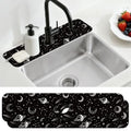 2 Pcs Kitchen Sink Splash Guard Faucet Mat Stars Moon Pattern Faucet Mat for Sinks Absorbing Drying Mats for Kitchen Bathroom - color: Stars Moon Pattern