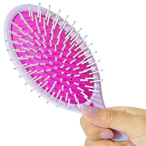 LUV HER Lilo & Stitch Hair Accessory 5 Pcs Set - 1 Regular 9 inch Stitch Hairbrush & 4 Scrunchies - Detangling Brush - Elastic Hair Ties Ropes for Girls, Ages 3+ - color: Stitch 5 Piece Hair Accessories